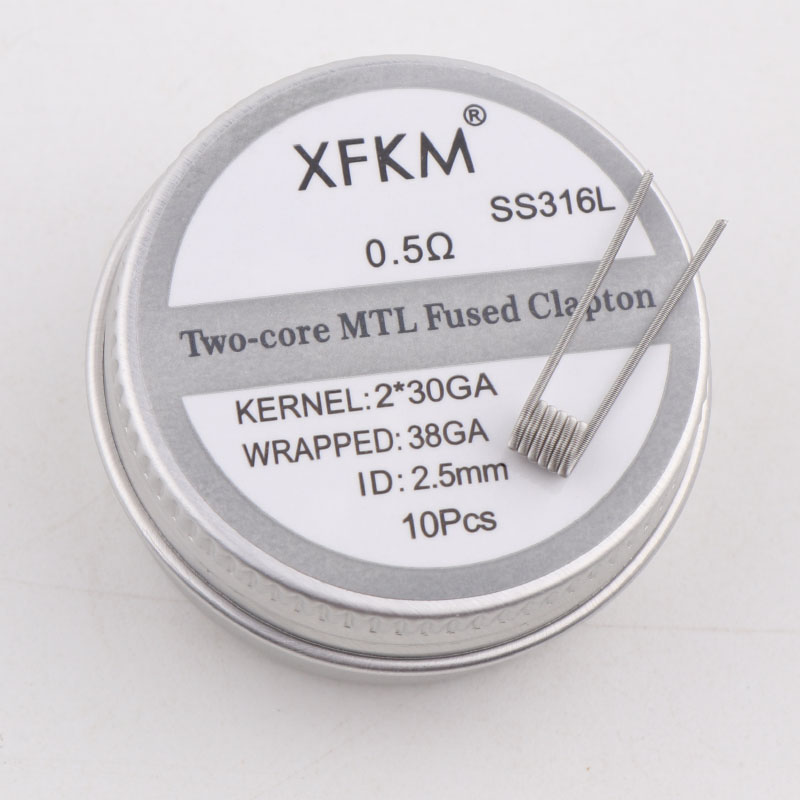 Clapton Wire Pre Built - НОВЫЙ XFKM 10 шт./кор. NI80/A1/SS316L MTL