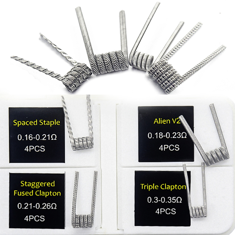Clapton Wire Pre Built - 16 шт. NI80 предохраненная катушка Clapton,